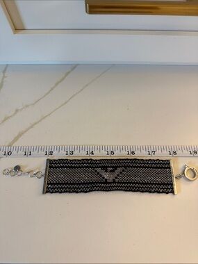Emporio Armani silver thread knit bracelet